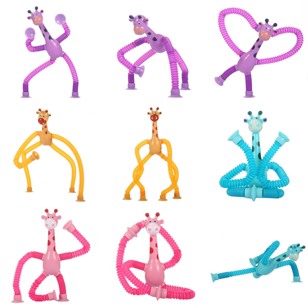 XONTEUS 4-pack travel giraffes fit in a carry-on for quiet entertainment