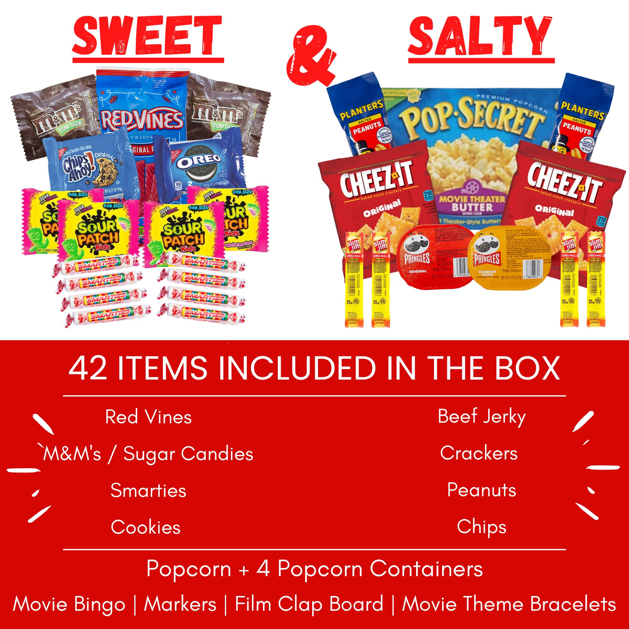 XOXO Parents Movie Night Basket candy variety highlights cinema-style treats for family viewing