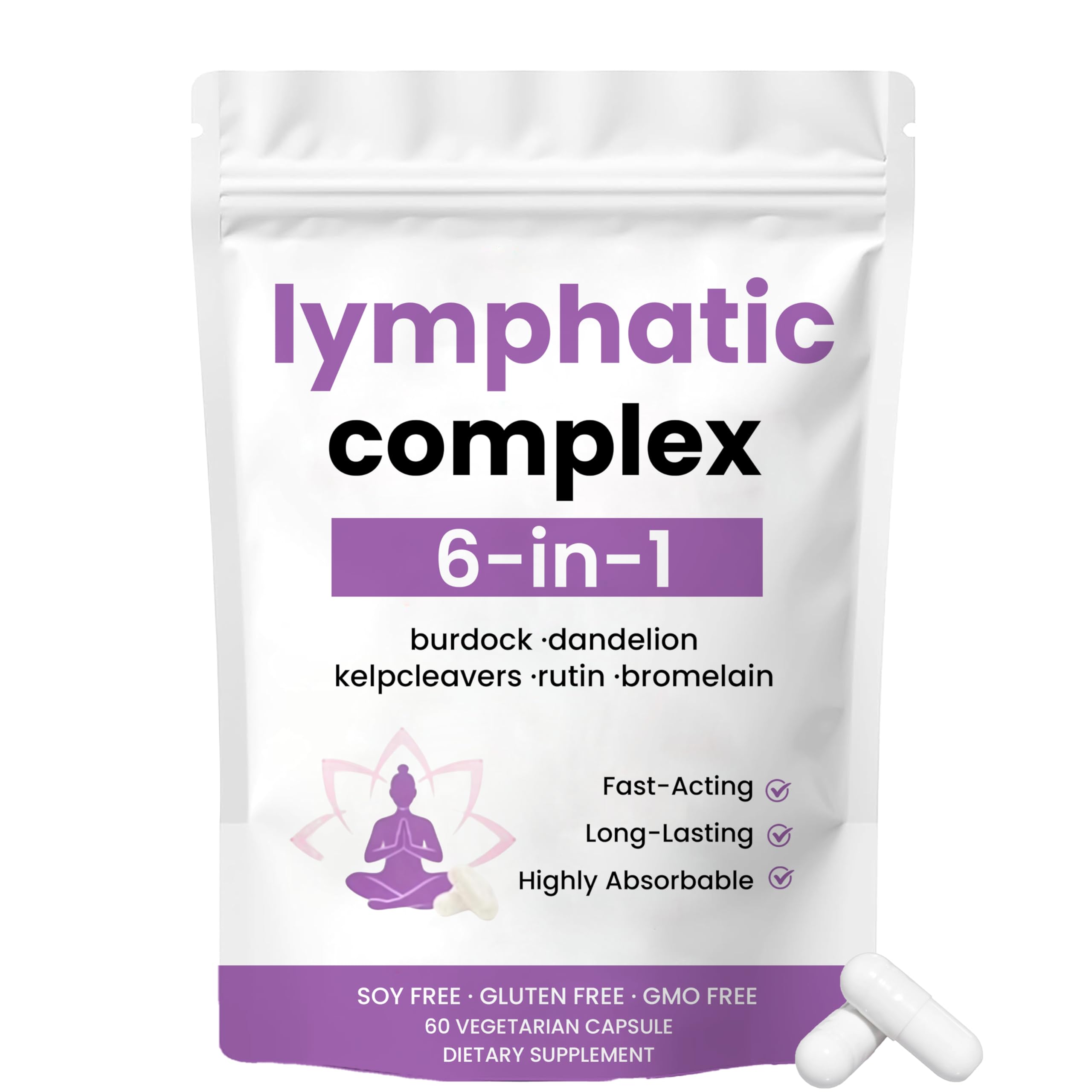 xsaucy 6-in-1 lymphatic complex bottle for daily support and vitality