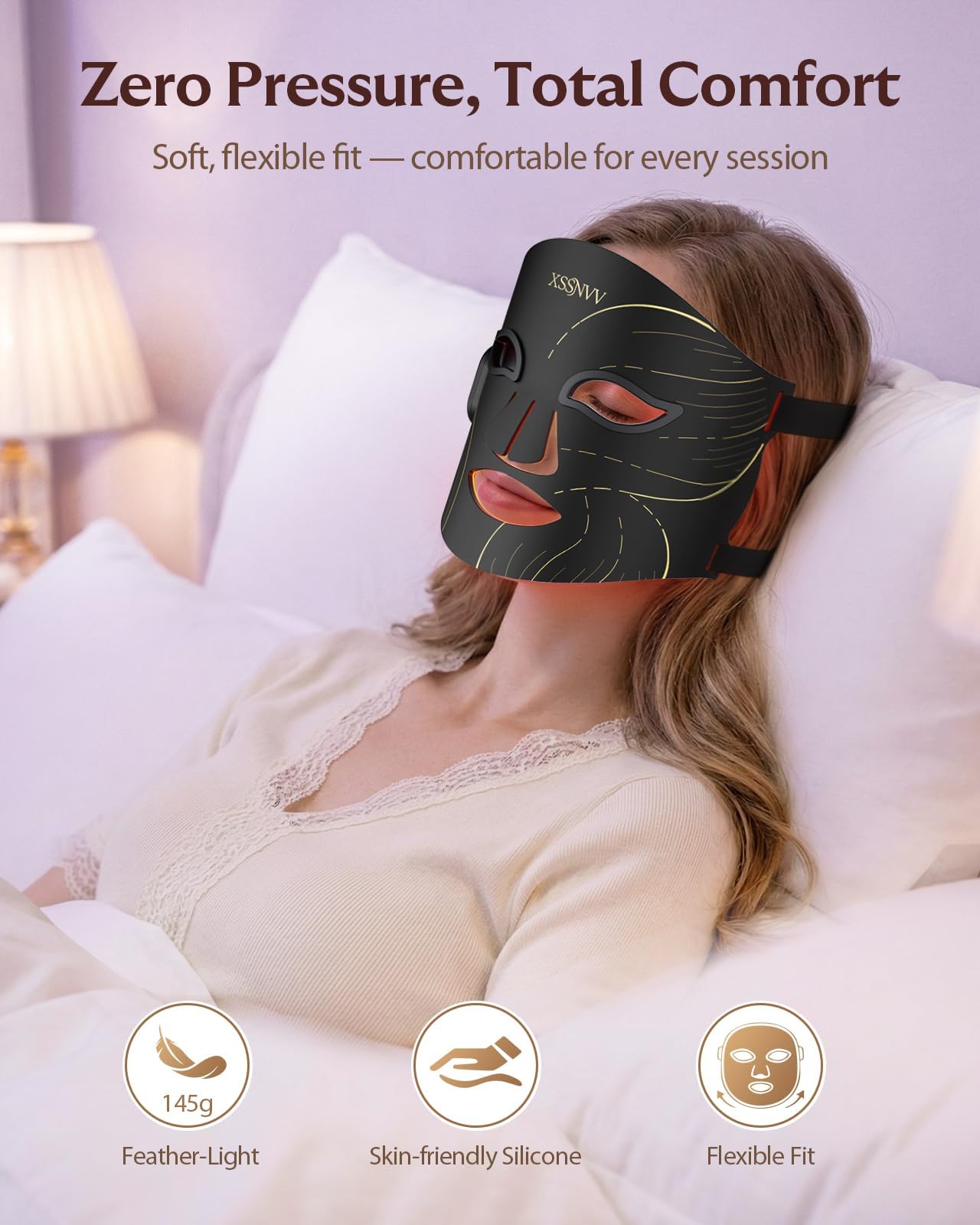 XSSNVV 272-LED array ensures even light distribution across the face