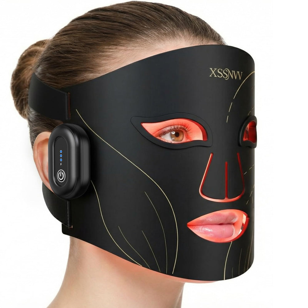 XSSNVV red light mask for the face delivering even tone and glow