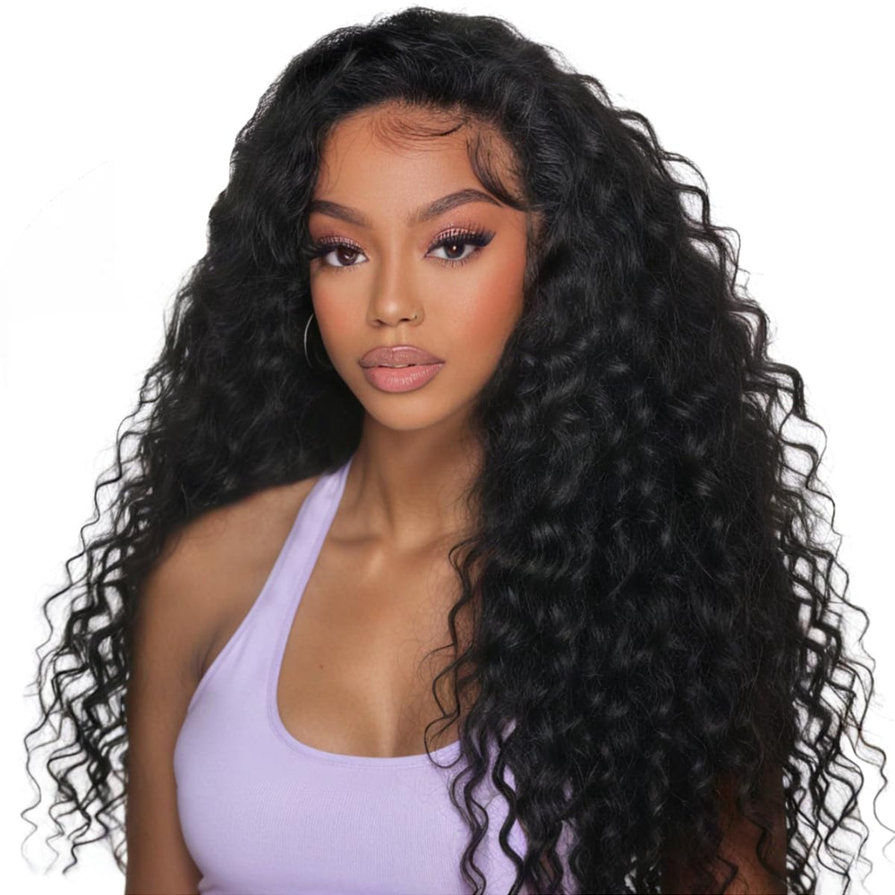 XSY half wig with deep wave texture for natural everyday styling.