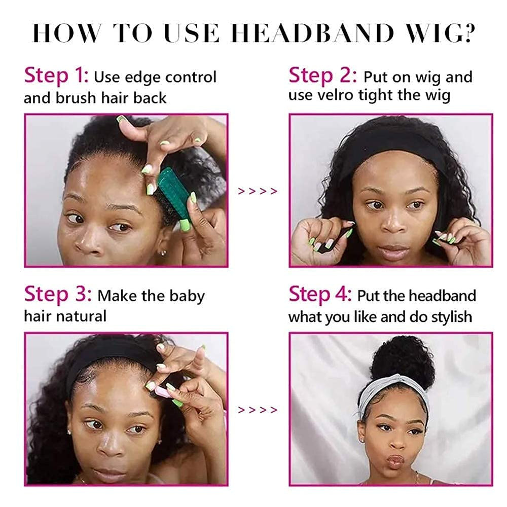 XSY wig packaging includes cap, lashes, and random color headband
