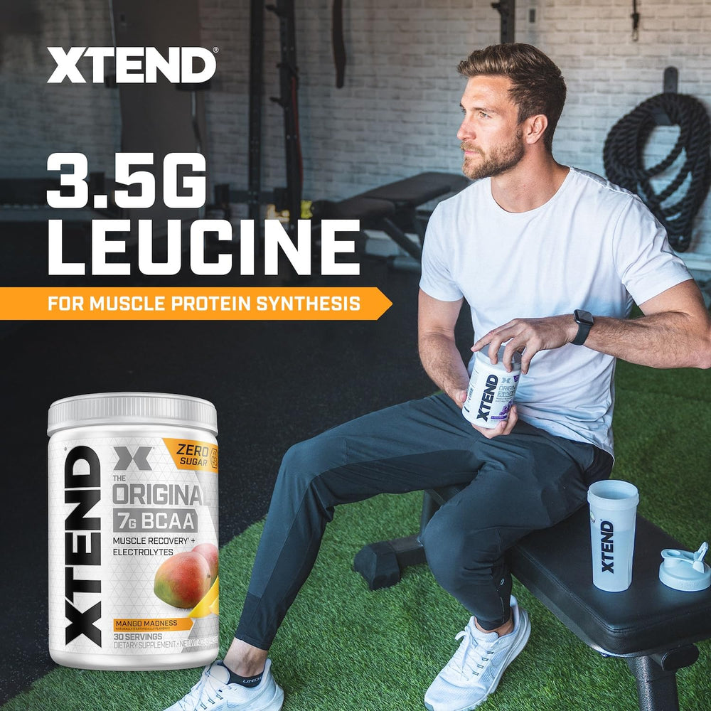 Xtend label close-up showing BCAA and electrolytes details
