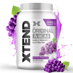 Xtend Original BCAA powder bottle in Glacial Grape for post-workout recovery.