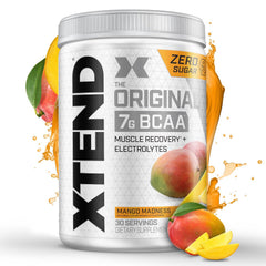 Xtend Mango flavor bottle with BCAA powder for hydration and recovery