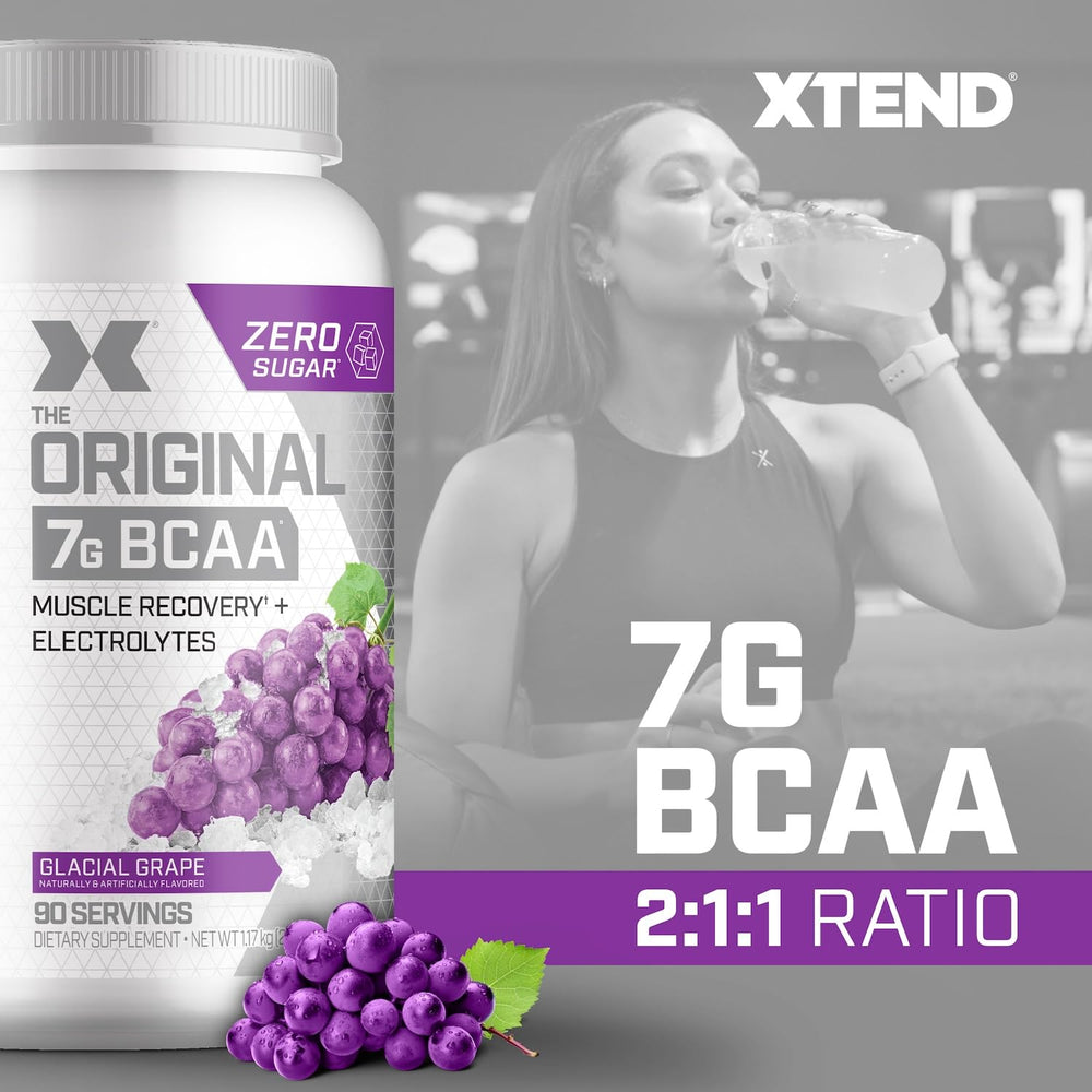 Xtend Original BCAA powder dissolving in water shows quick mixability.
