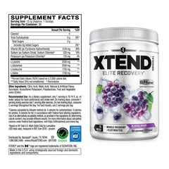 Xtend Original BCAA powder dissolved mix supports rapid post-workout recovery.