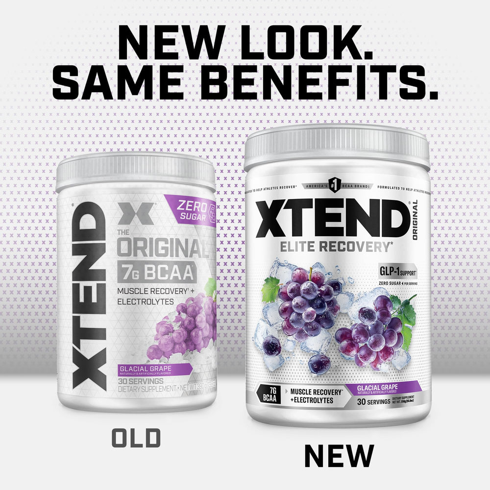 Xtend Glacial Grape shaker shows easy mixing and refreshing hydration.