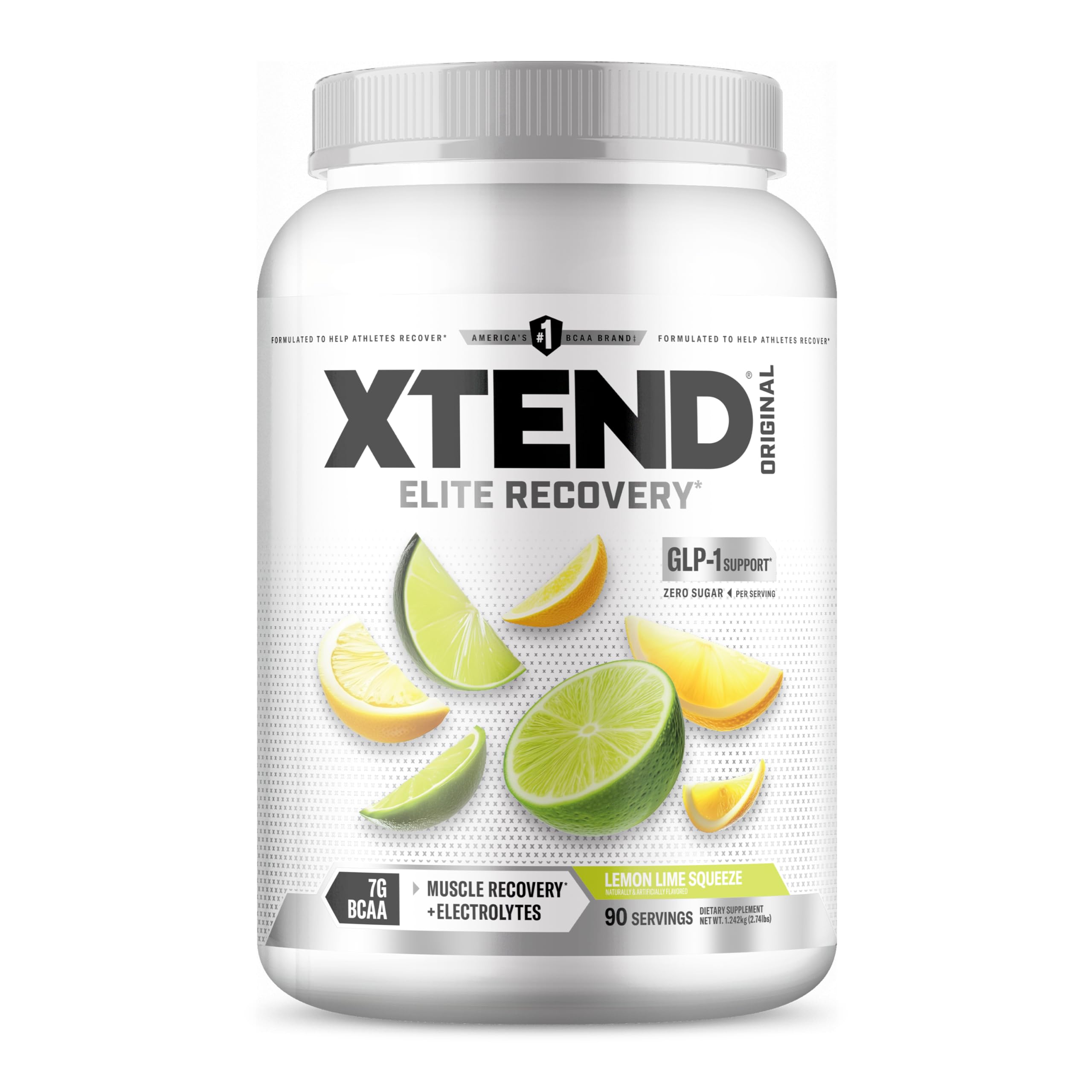 Xtend Original BCAAs bottle shown for recovery and hydration.