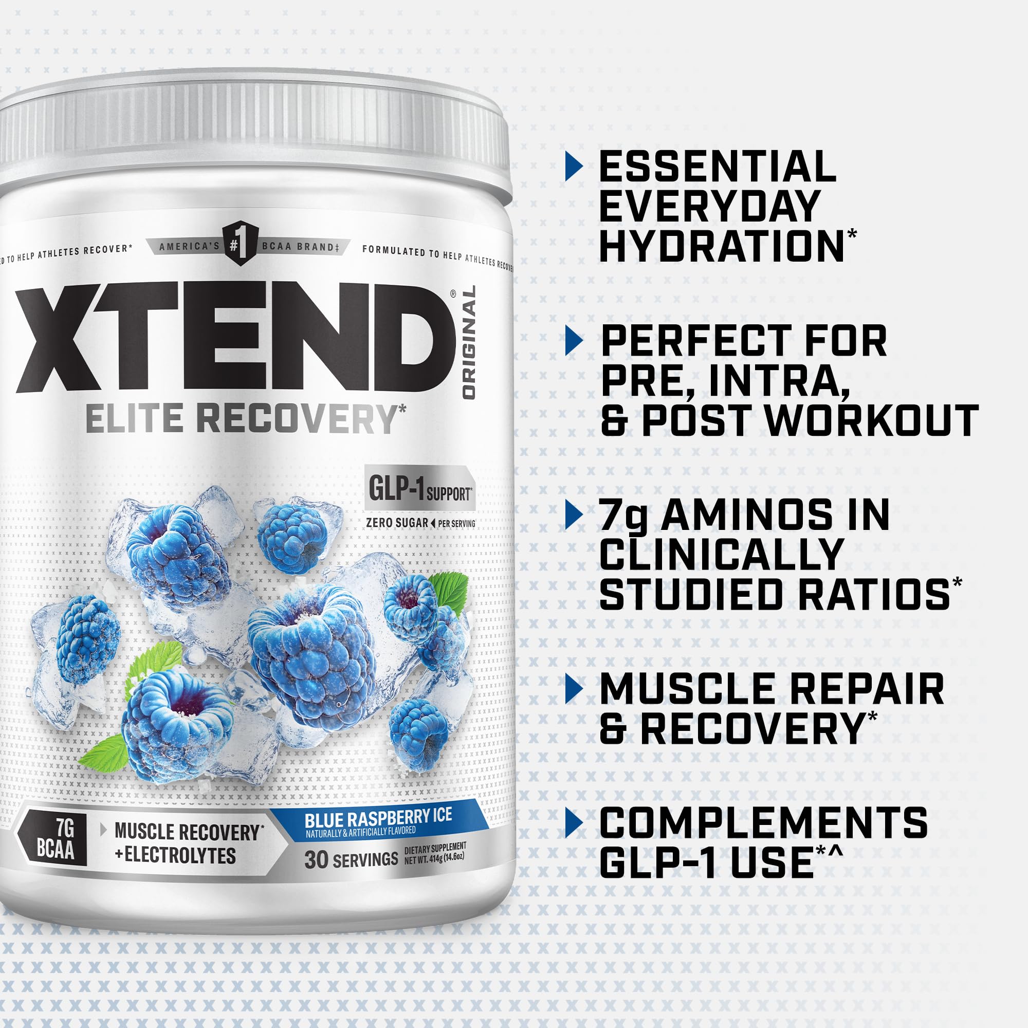 Xtend Original BCAA label displays NSF and Informed-Choice certification for purity.