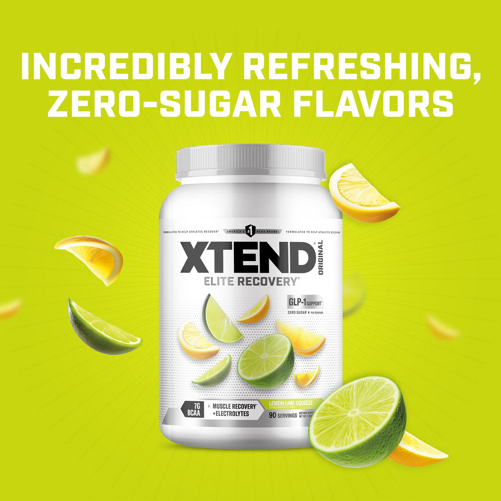 Xtend Original BCAAs label highlights 7g BCAAs and electrolytes.