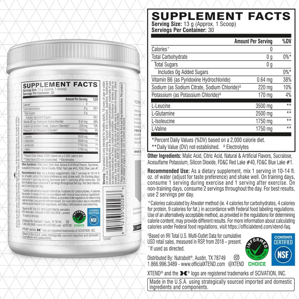 Xtend Original BCAA Powder mixed in glass for hydration.