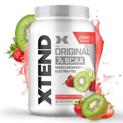 Xtend Original BCAA tub showing 7g BCAAs for recovery.