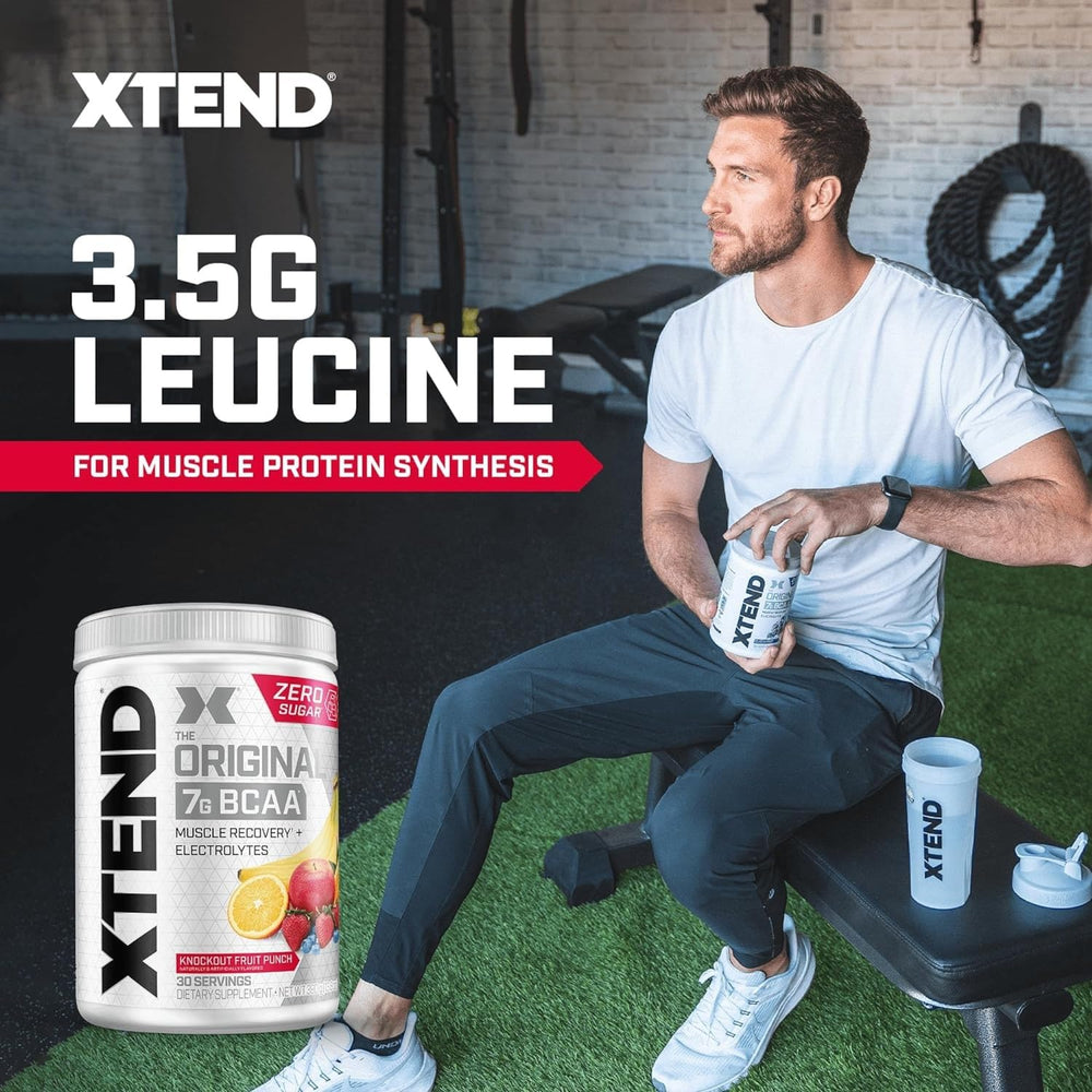 Xtend Original Fruit Punch scoop shows tasty intra-workout flavor.