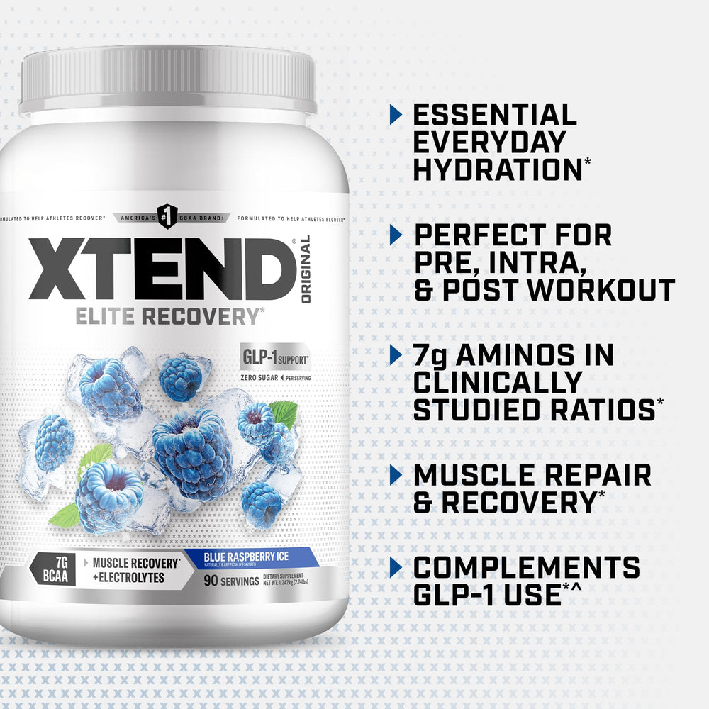 Xtend Original prepared drink with ice ready for a sugar-free recovery moment.