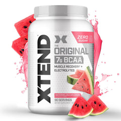Xtend Watermelon Explosion bottle demonstrates convenient intra-workout hydration for sustained energy during training.