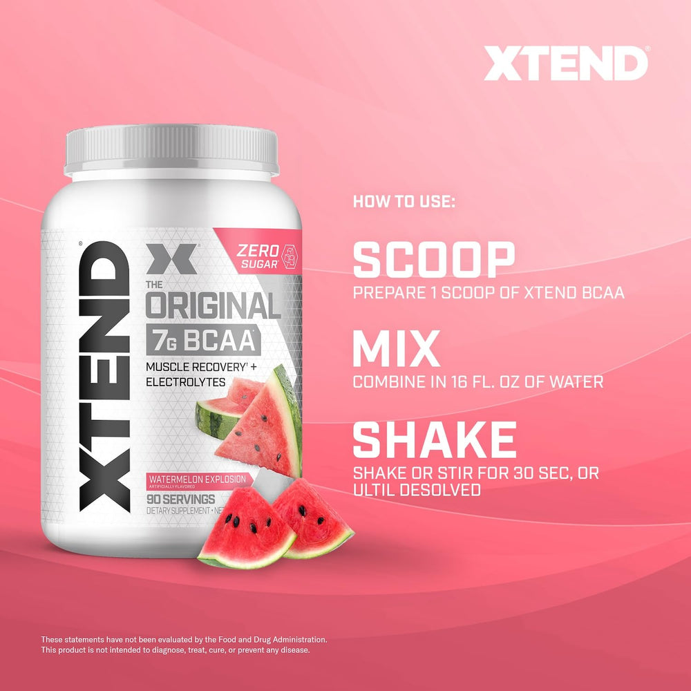 Xtend Watermelon Explosion hydration setup supports electrolytes during long sessions.