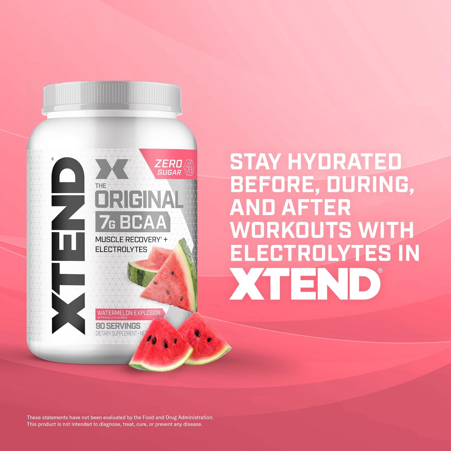Xtend Watermelon Explosion scoop shows precise dosing for efficient servings.