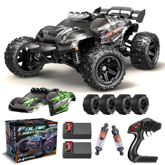 X-TMAGA 1:14-scale RC car front view for rugged outdoor use.