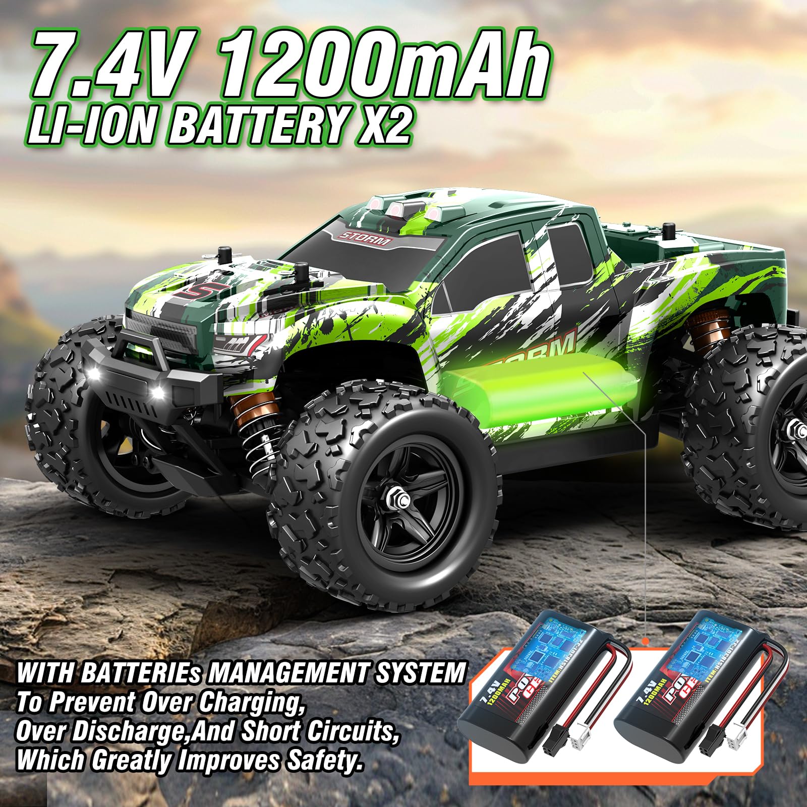 X-TMAGA 1:18 All Terrain RC Car chassis detail emphasizes metal gears and rugged build