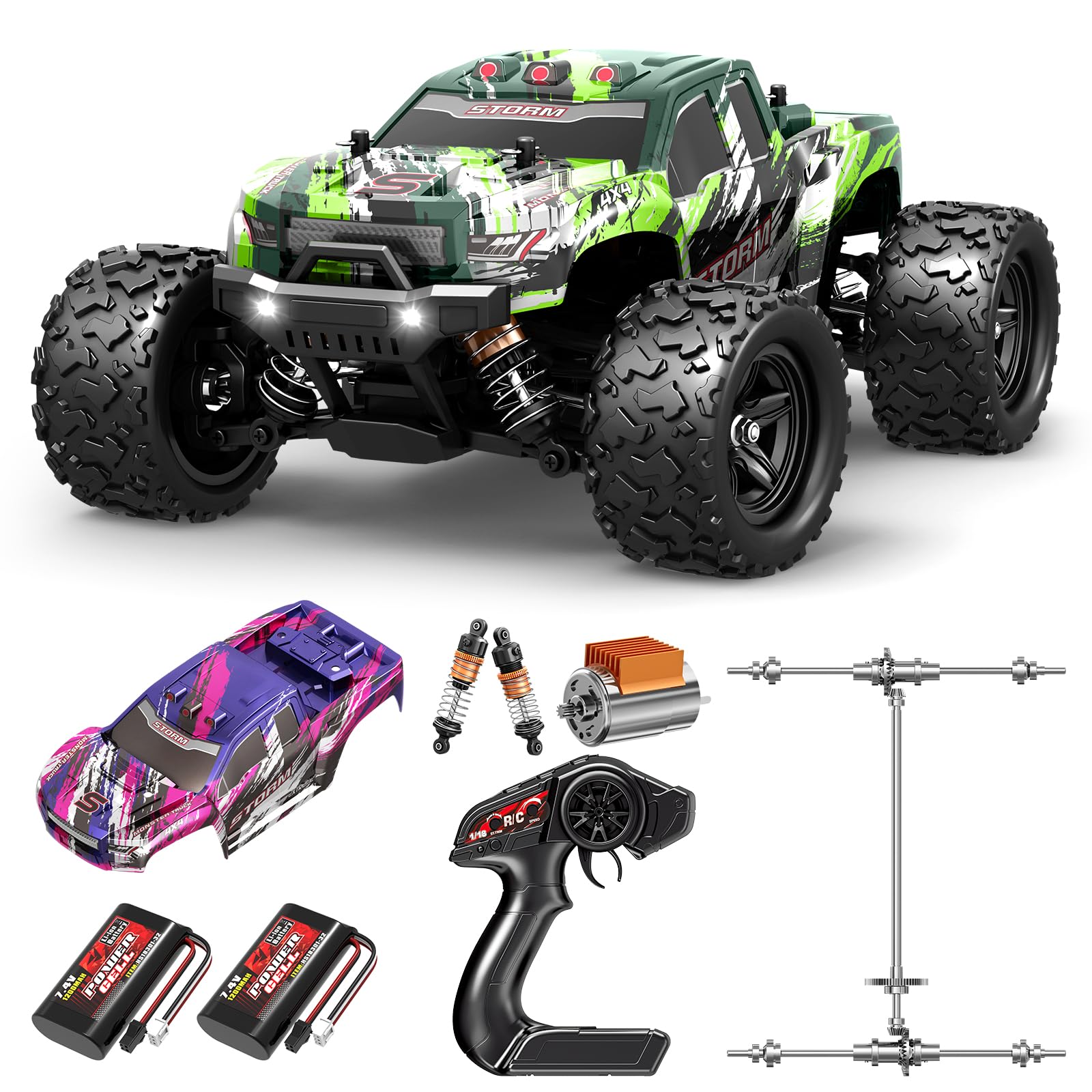 X-TMAGA 1:18 All Terrain RC Car front view showcases robust 4x4 design for rugged terrain