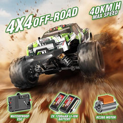 X-TMAGA 1:18 All Terrain RC Car side view highlights stability across uneven surfaces