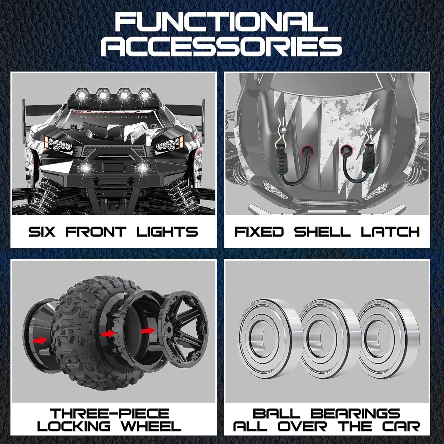 X-TMAGA 2.4GHz controller with trim and speed aids beginner throttle control.