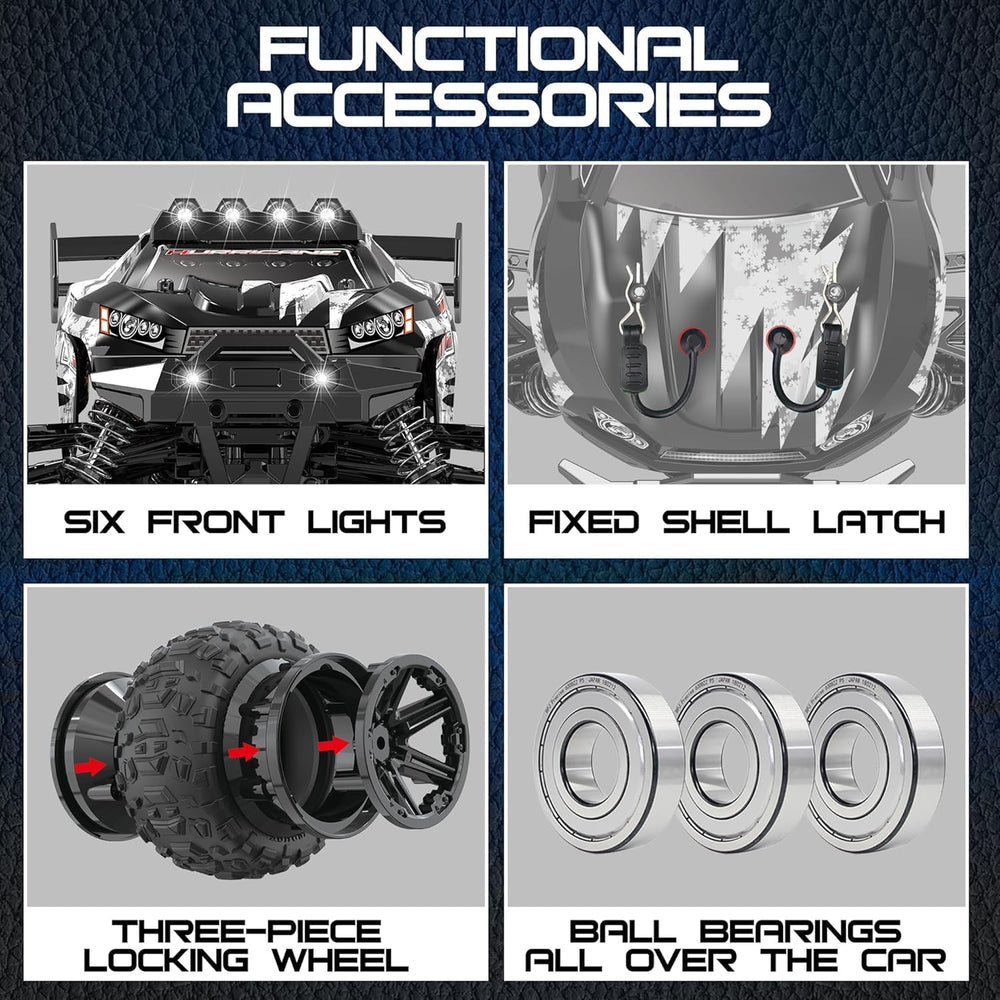 X-TMAGA 2.4GHz controller with trim and speed aids beginner throttle control.
