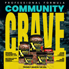 Close-up of Community Crave Flake showing krill-spirulina for color-enhanced fish.