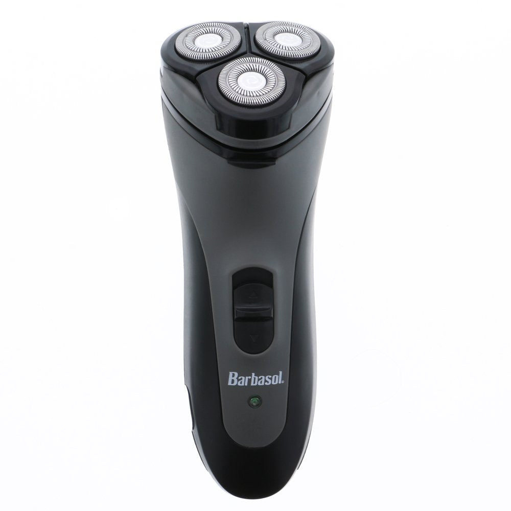 XTREME Barbasol Rotary Shaver ergonomic grip fits comfortably in hand.