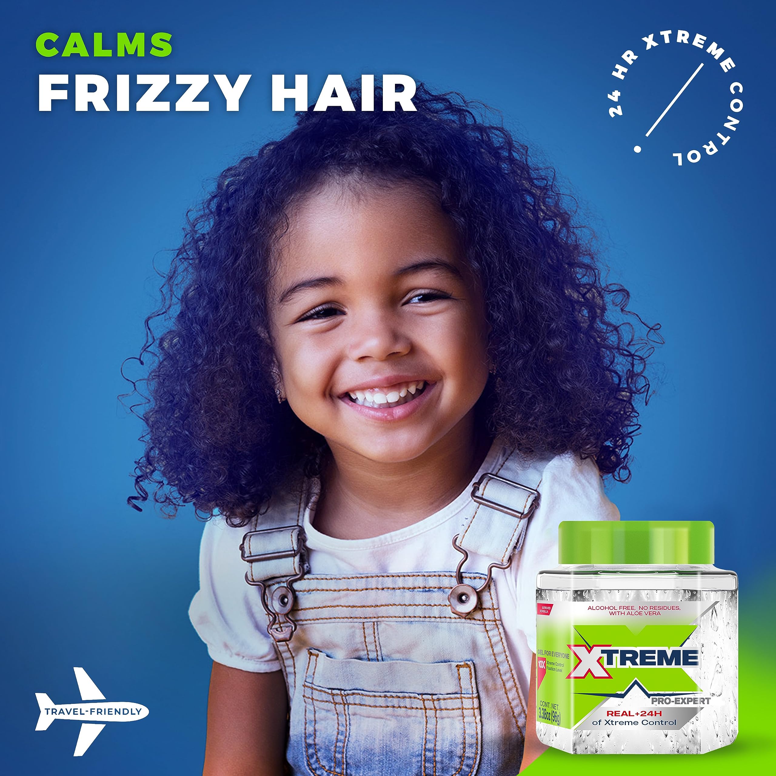 Xtreme Pro-Expert translucent gel on hair demonstrating invisible hold.