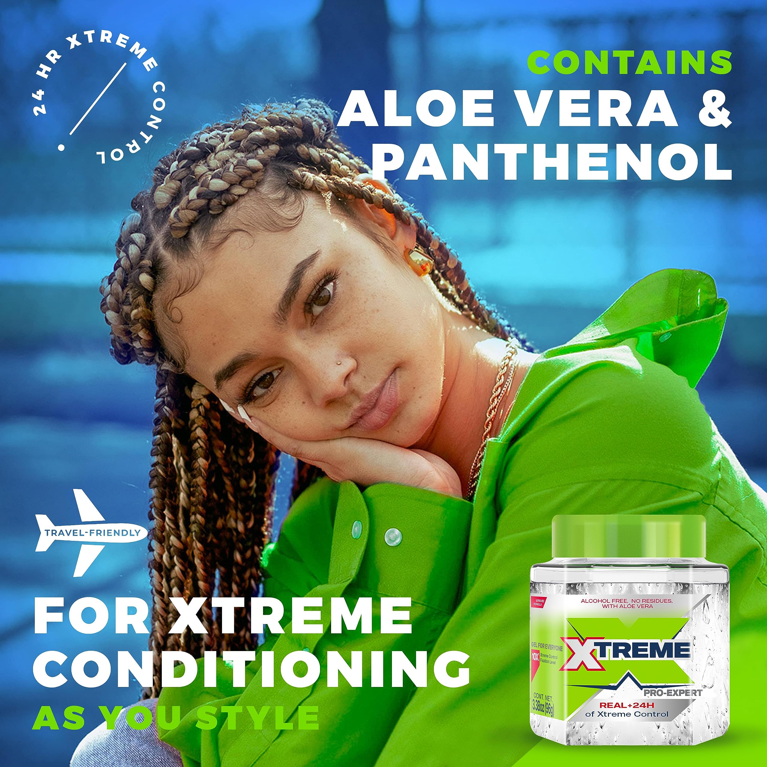 Xtreme Pro-Expert finished hairstyle with strong hold and shine.