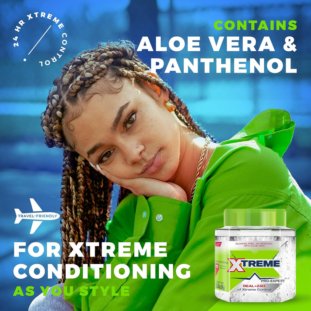 Xtreme Pro-Expert finished hairstyle with strong hold and shine.