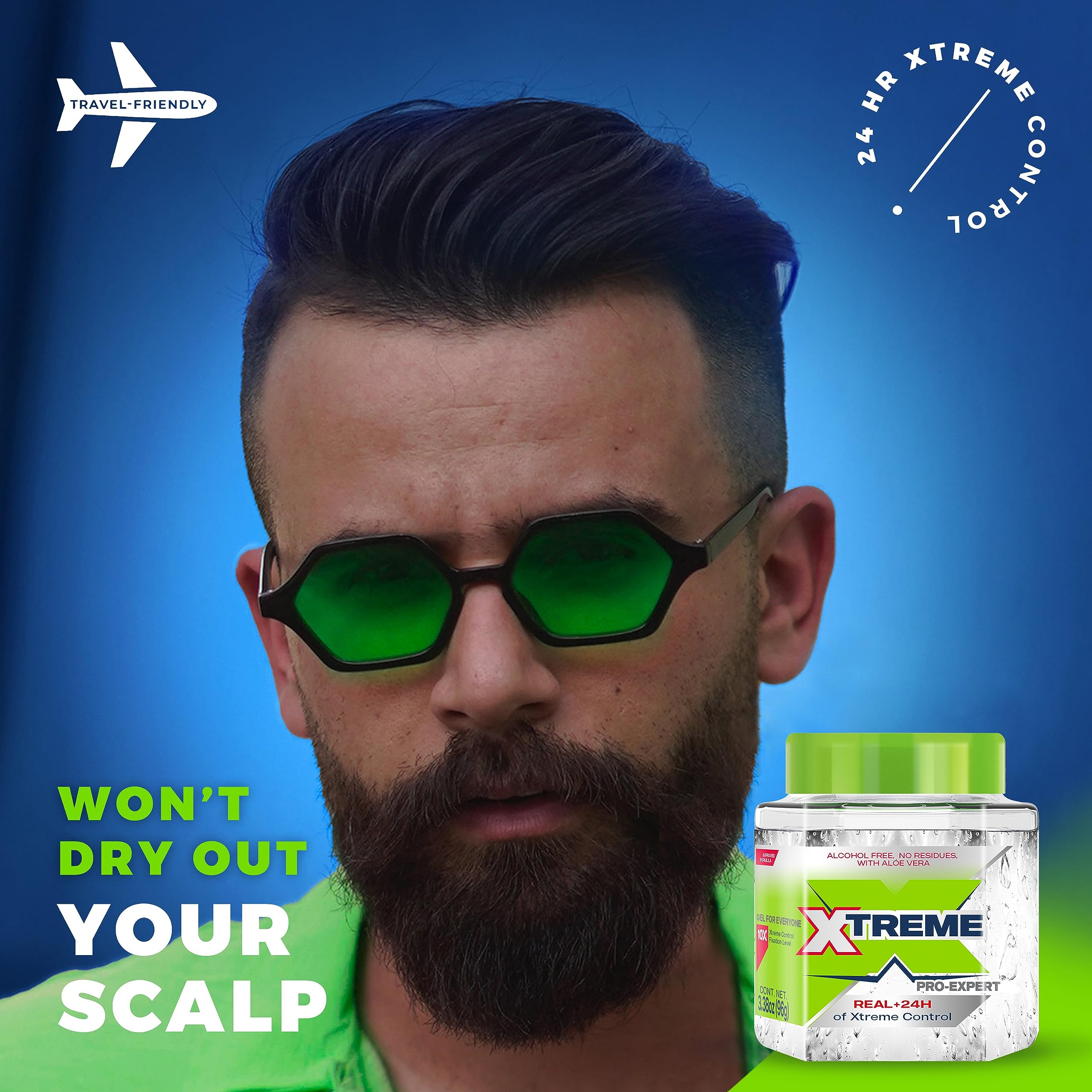 Xtreme Pro-Expert gel styled with wet hair for versatile looks.