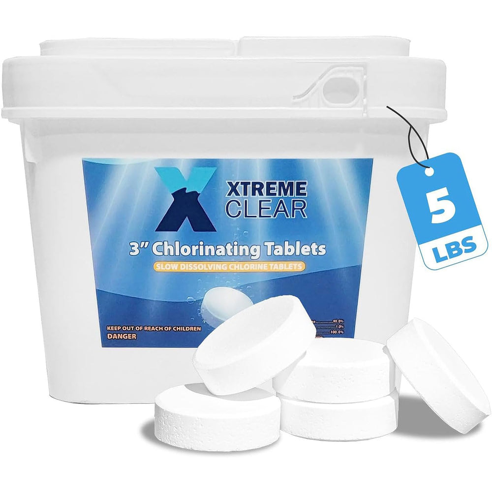 Xtremeclear 3-inch pool chlorine tablets provide reliable sanitization for pools.