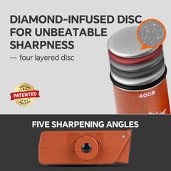 XUDAKAIXIN rolling sharpener with diamond grit restores edge quickly.