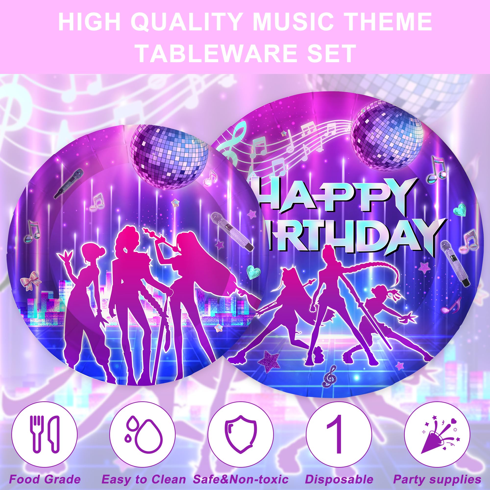 XUELIREN cartoon singer 7-inch plates, perfect for snacks and kid-friendly setup