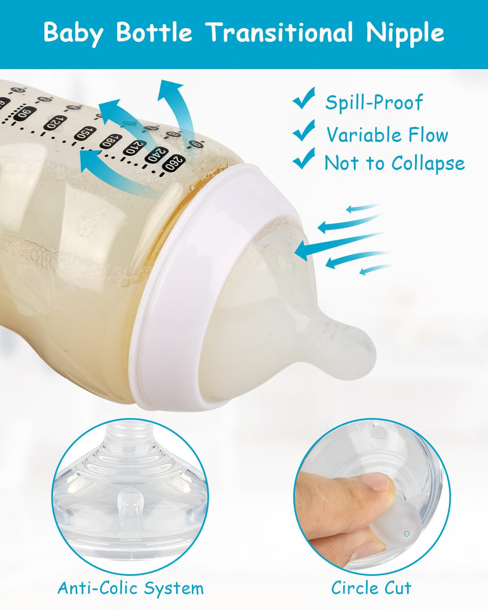 XUNICUTE nipple M is BPA-free and PVC-free for safer feeding.