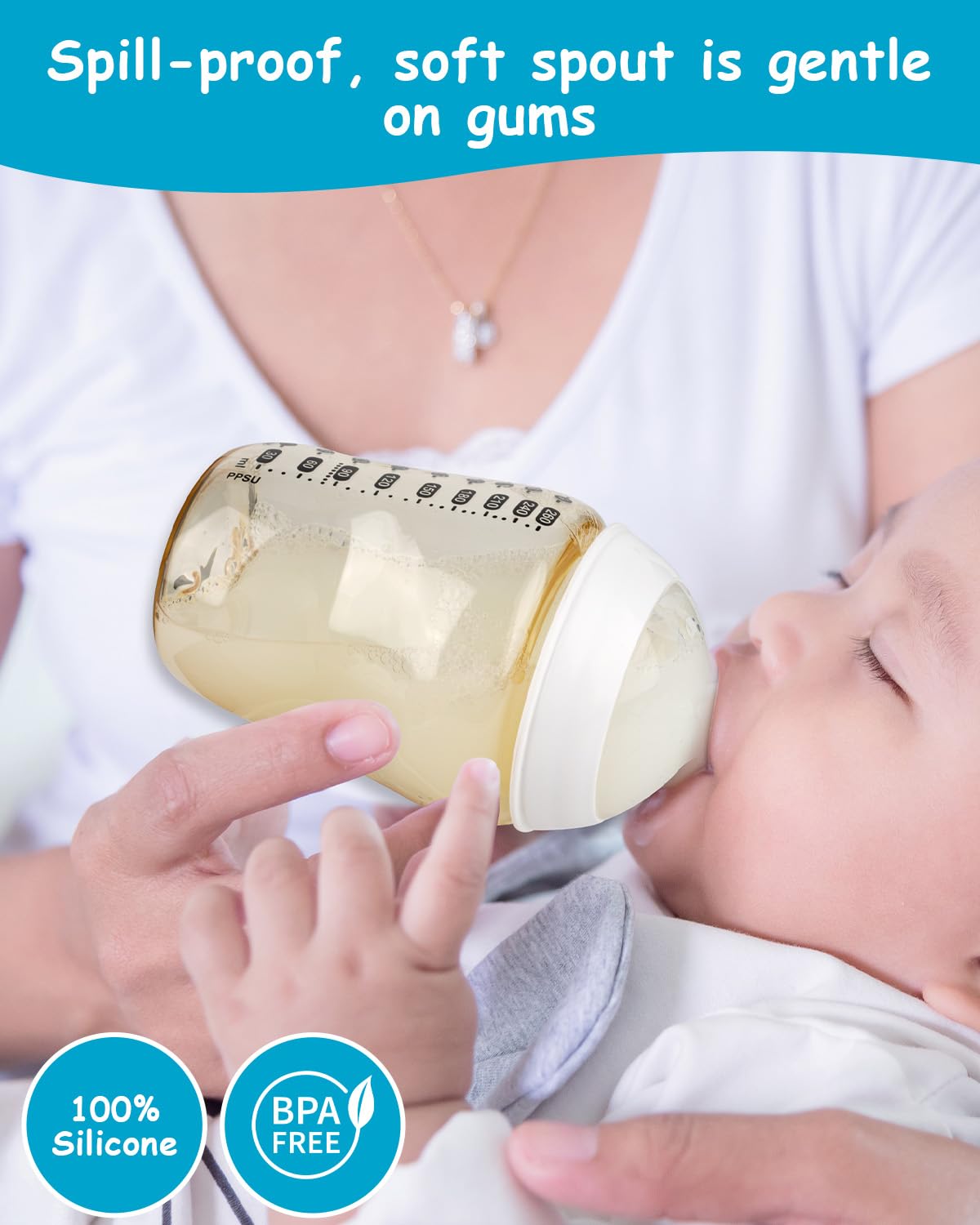 XUNICUTE nipple M is dishwasher-safe for quick cleanup after feeds.