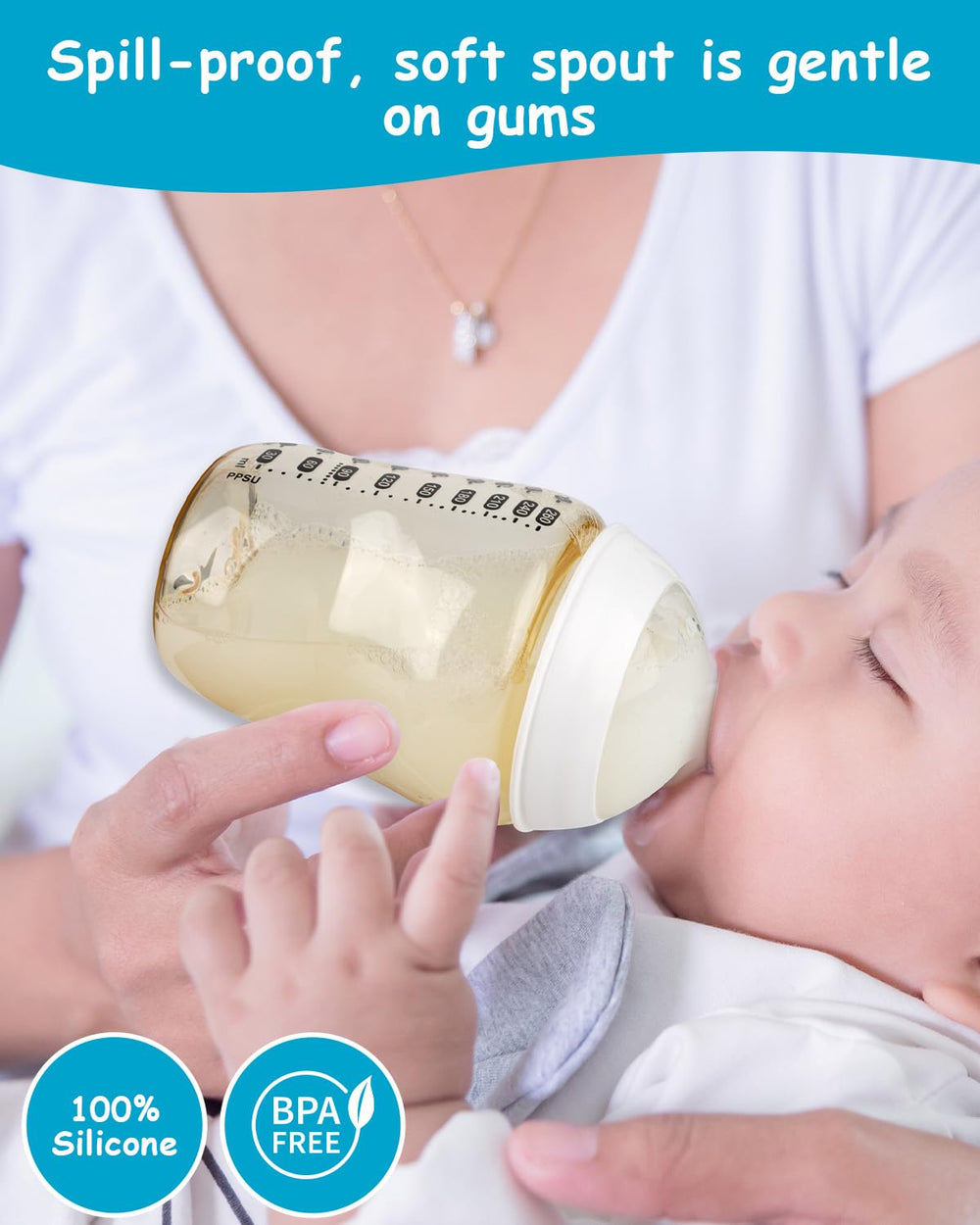 XUNICUTE nipple M is dishwasher-safe for quick cleanup after feeds.
