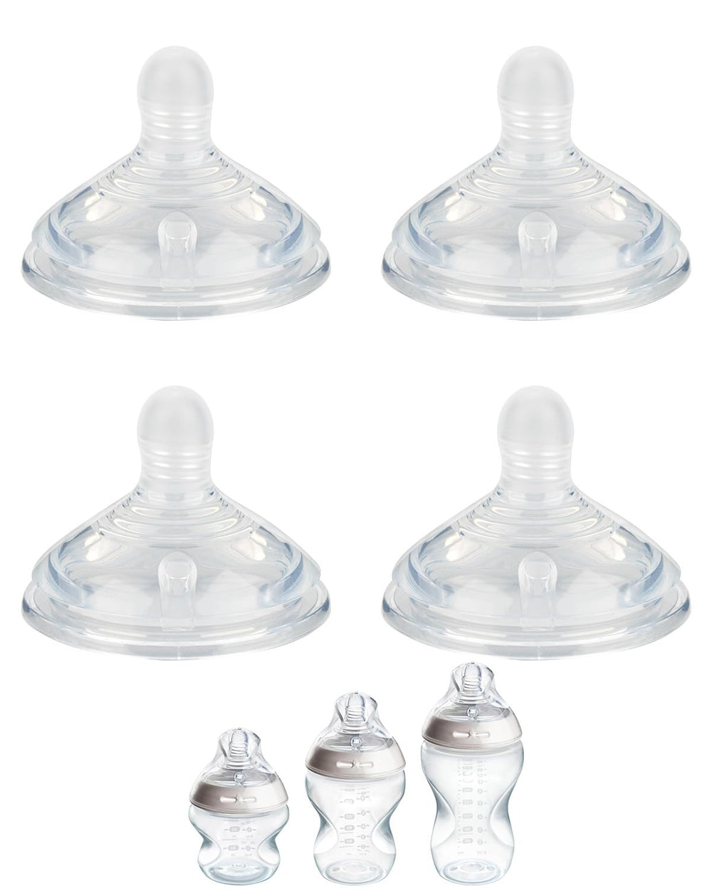 XUNICUTE silicone nipple M for Tommee Tippee natural start pack enabling easy bottle transition.