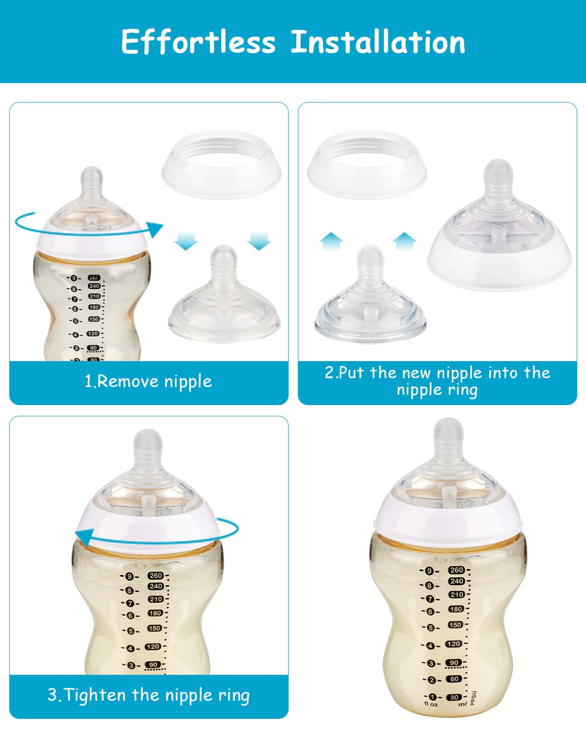 XUNICUTE nipple M helps maintain a vacuum-free flow that mimics breastfeeding.