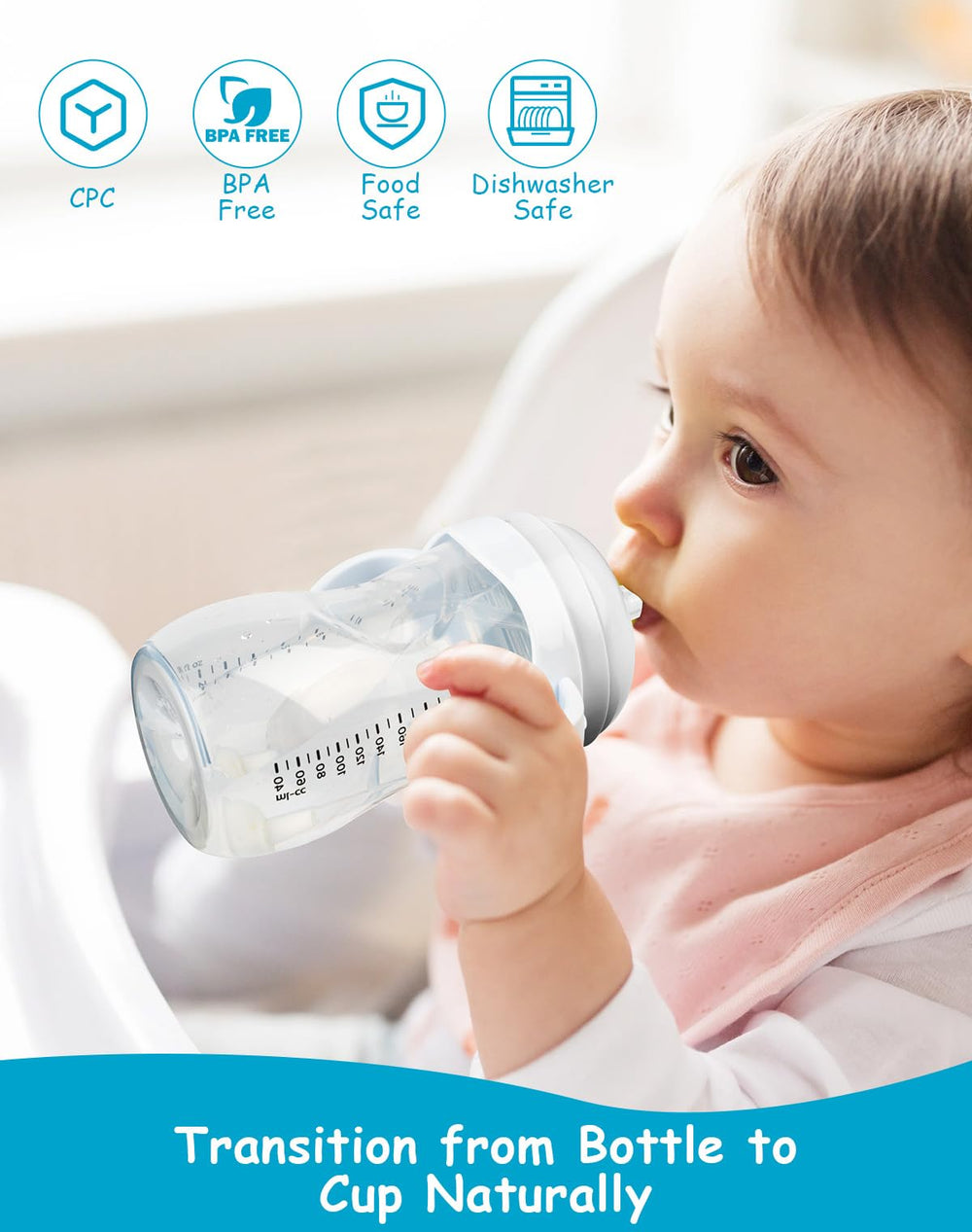 XUNICUTE spill-proof straw helps mess-free sipping on the go.