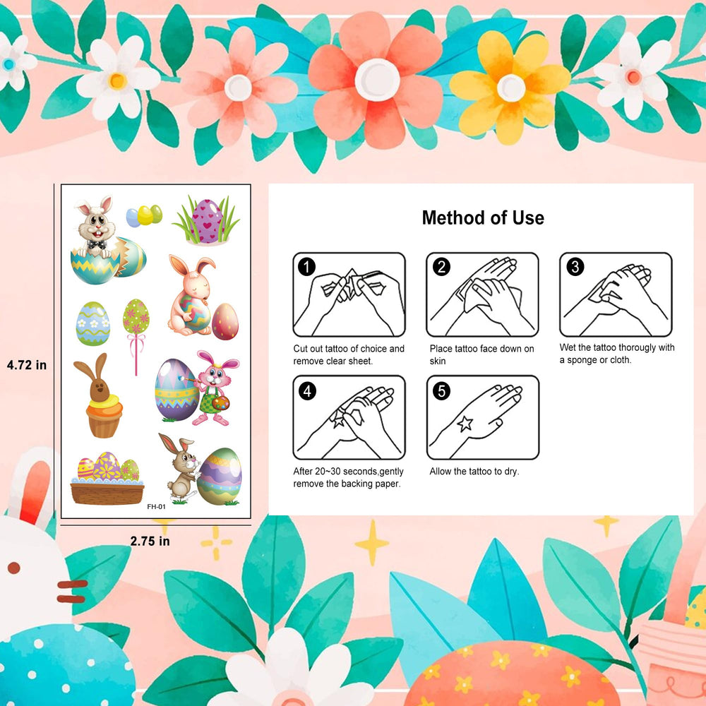 Xutengy Easter tattoos carrot designs brighten party favors