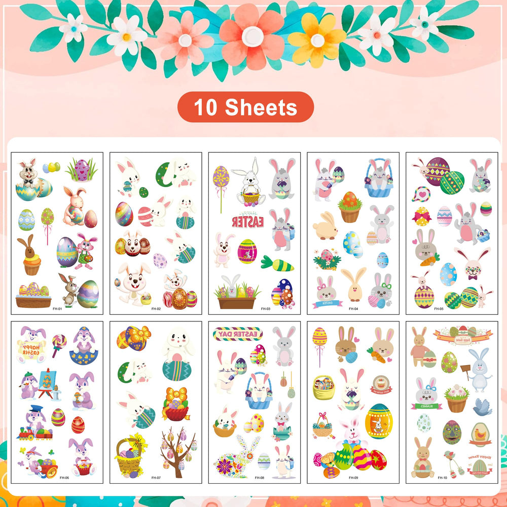 Xutengy Easter tattoos egg-pattern sheets for versatile decoration