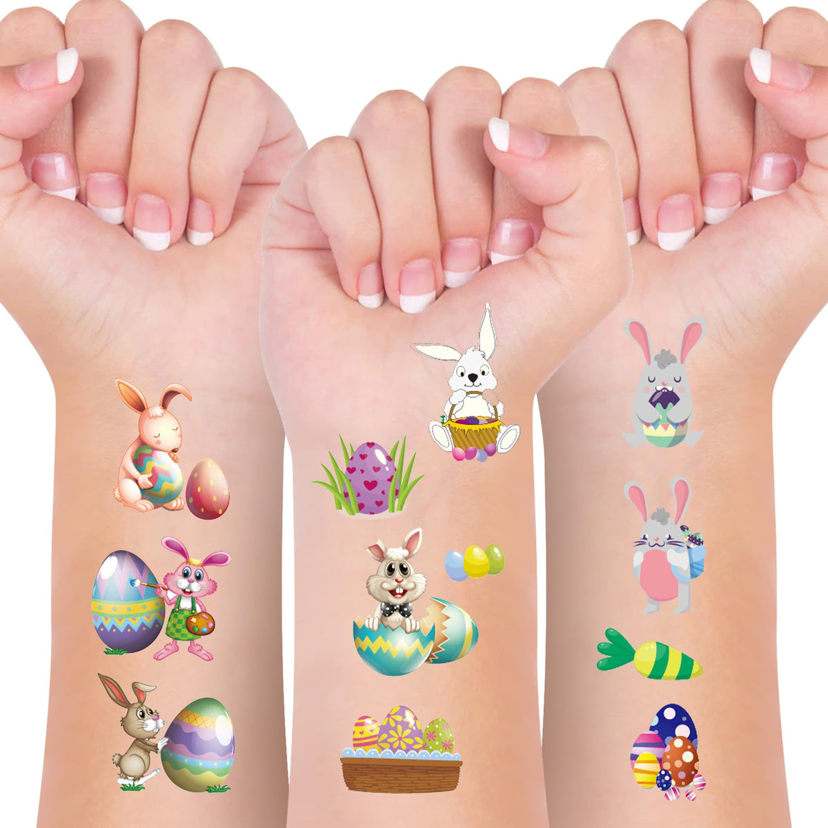 Xutengy Easter tattoos eggs and chicks add playful flair to any basket