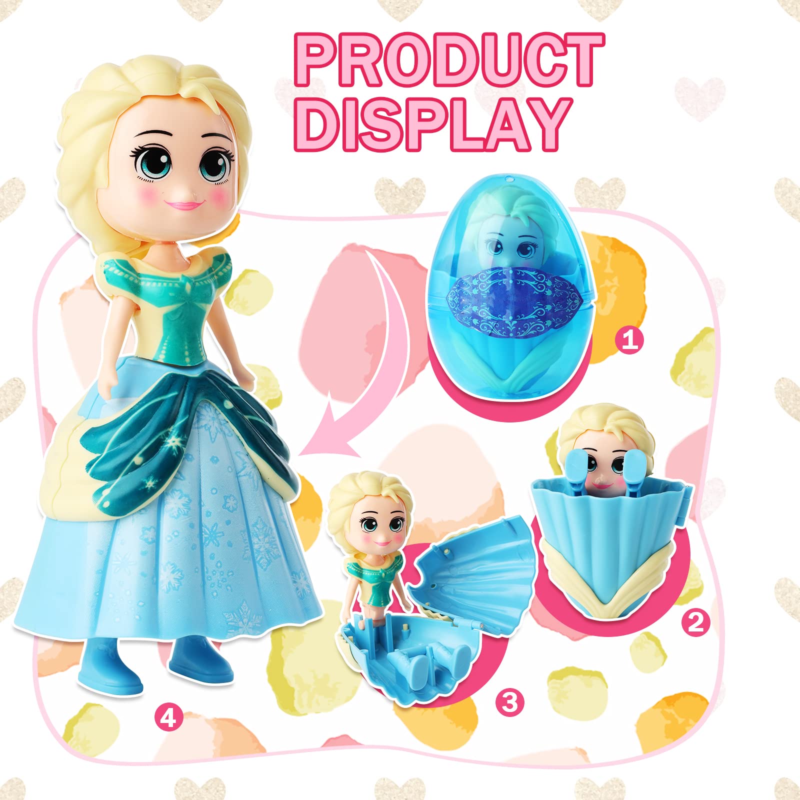 Xutengy folding princess egg toys enhance creativity during imaginative play.