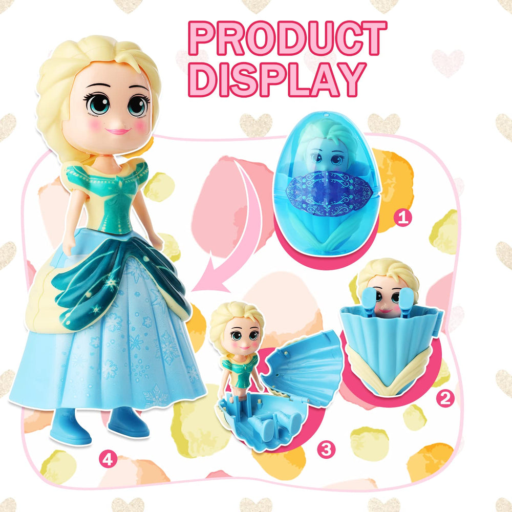 Xutengy folding princess egg toys enhance creativity during imaginative play.