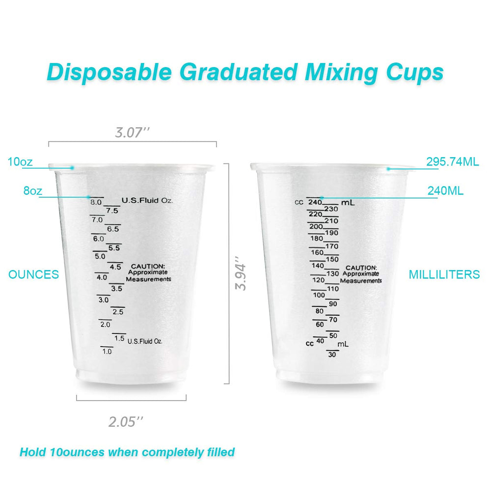 XUXU clear cups stacked neatly for quick setup and disposal.